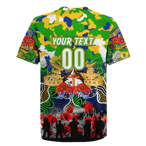 Personalized Eels ANZAC Day Rugby Jersey Australian Army - Lest We Forget