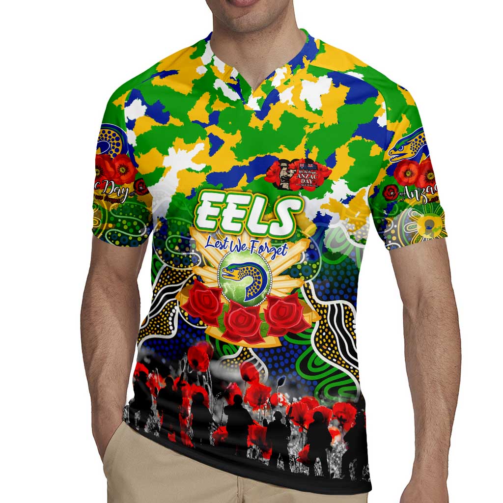 Personalized Eels ANZAC Day Rugby Jersey Australian Army - Lest We Forget