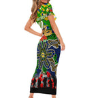 Personalized Eels ANZAC Day Short Sleeve Bodycon Dress Australian Army - Lest We Forget