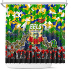 Eels ANZAC Day Shower Curtain Australian Army - Lest We Forget
