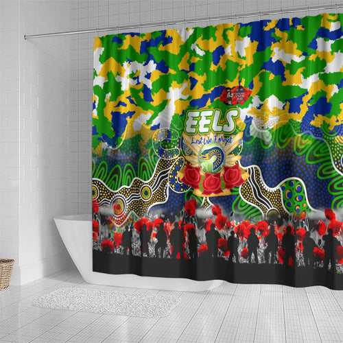 Eels ANZAC Day Shower Curtain Australian Army - Lest We Forget