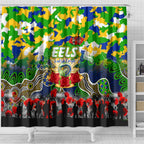 Eels ANZAC Day Shower Curtain Australian Army - Lest We Forget