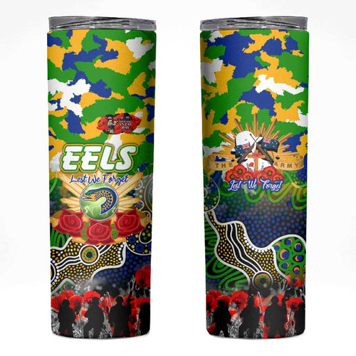 Personalized Eels ANZAC Day Skinny Tumbler Australian Army - Lest We Forget
