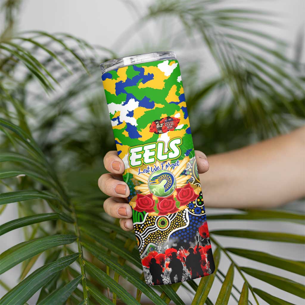 Personalized Eels ANZAC Day Skinny Tumbler Australian Army - Lest We Forget