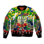 Personalized Eels ANZAC Day Sleeve Zip Bomber Jacket Australian Army - Lest We Forget