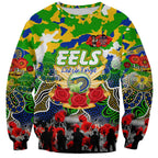 Personalized Eels ANZAC Day Sweatshirt Australian Army - Lest We Forget