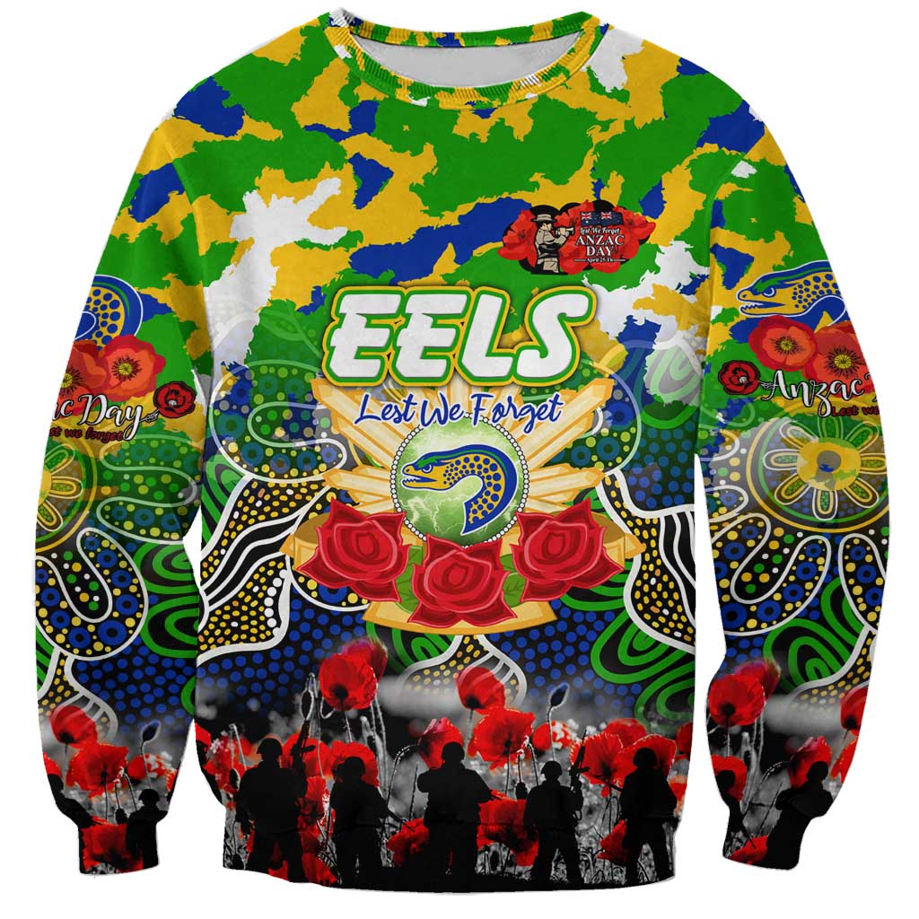 Personalized Eels ANZAC Day Sweatshirt Australian Army - Lest We Forget