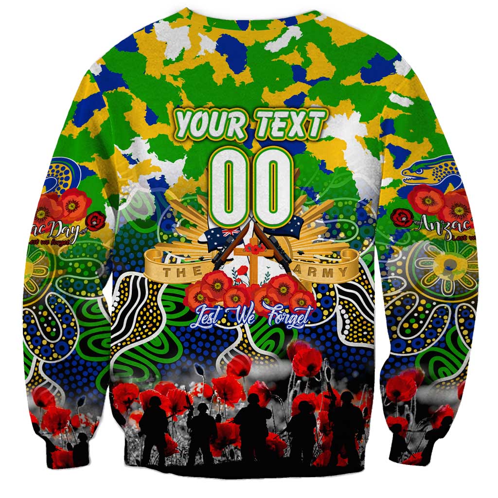 Personalized Eels ANZAC Day Sweatshirt Australian Army - Lest We Forget