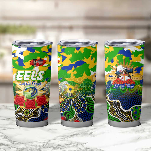 Personalized Eels ANZAC Day Tumbler Cup Australian Army - Lest We Forget