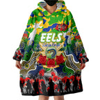 Personalized Eels ANZAC Day Wearable Blanket Hoodie Australian Army - Lest We Forget