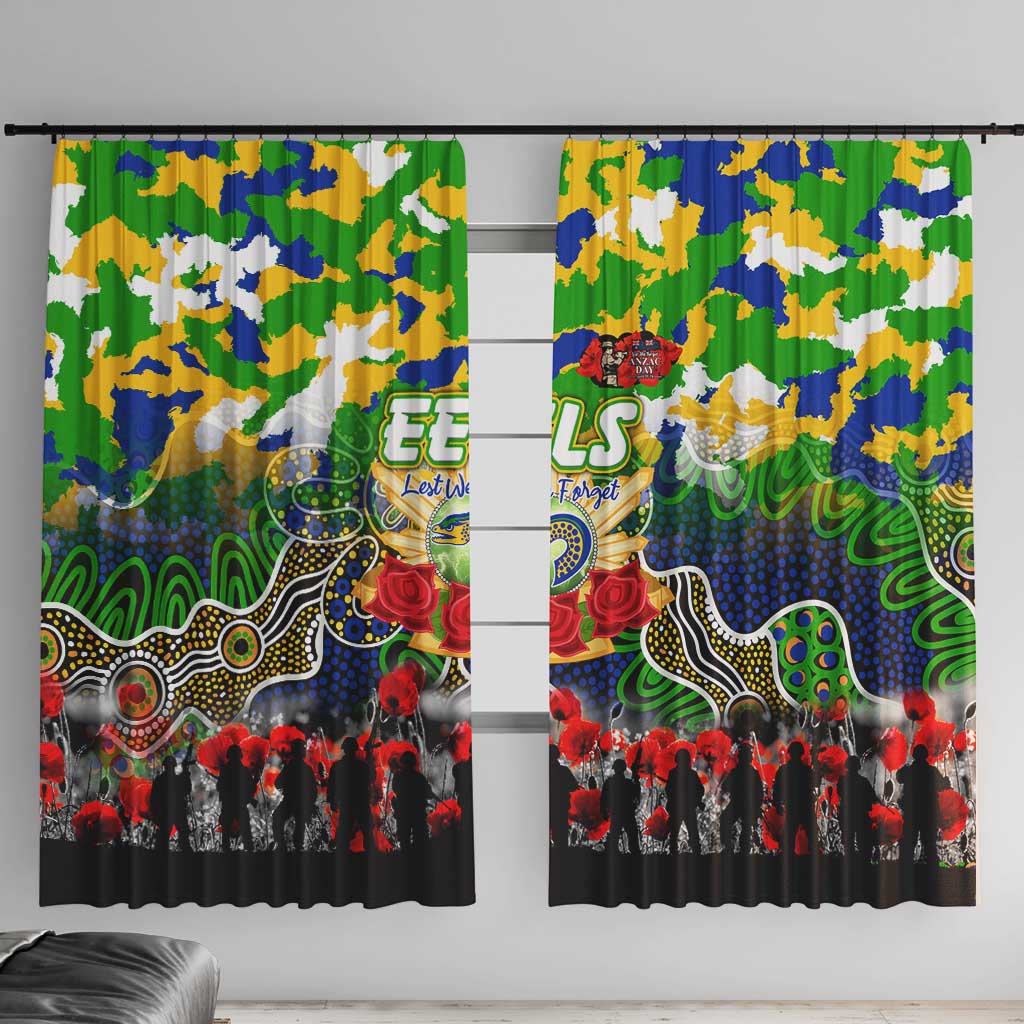 Eels ANZAC Day Window Curtain Australian Army - Lest We Forget