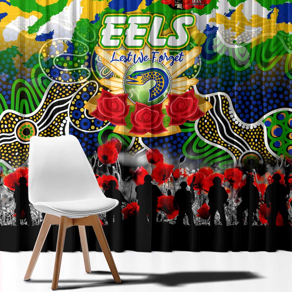 Eels ANZAC Day Window Curtain Australian Army - Lest We Forget