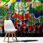 Eels ANZAC Day Window Curtain Australian Army - Lest We Forget