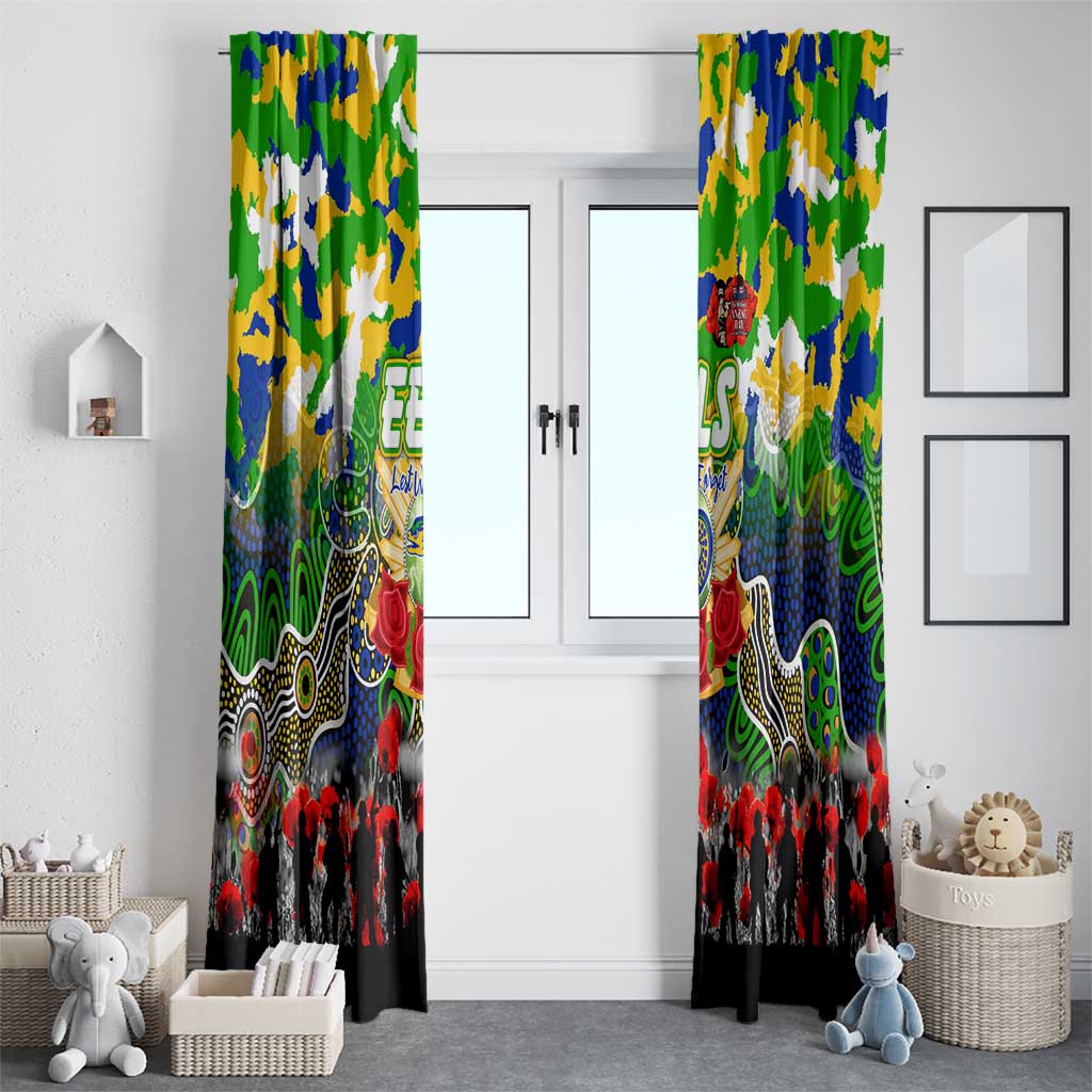 Eels ANZAC Day Window Curtain Australian Army - Lest We Forget