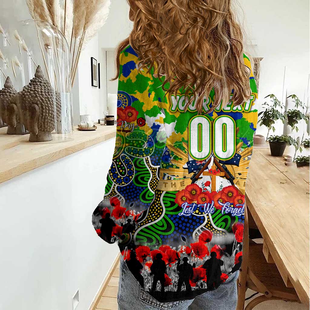 Personalized Eels ANZAC Day Women Casual Shirt Australian Army - Lest We Forget