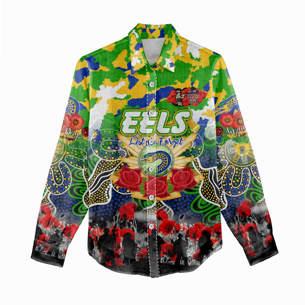 Personalized Eels ANZAC Day Women Casual Shirt Australian Army - Lest We Forget