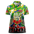 Personalized Eels ANZAC Day Women Polo Shirt Australian Army - Lest We Forget