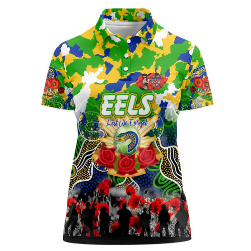Personalized Eels ANZAC Day Women Polo Shirt Australian Army - Lest We Forget
