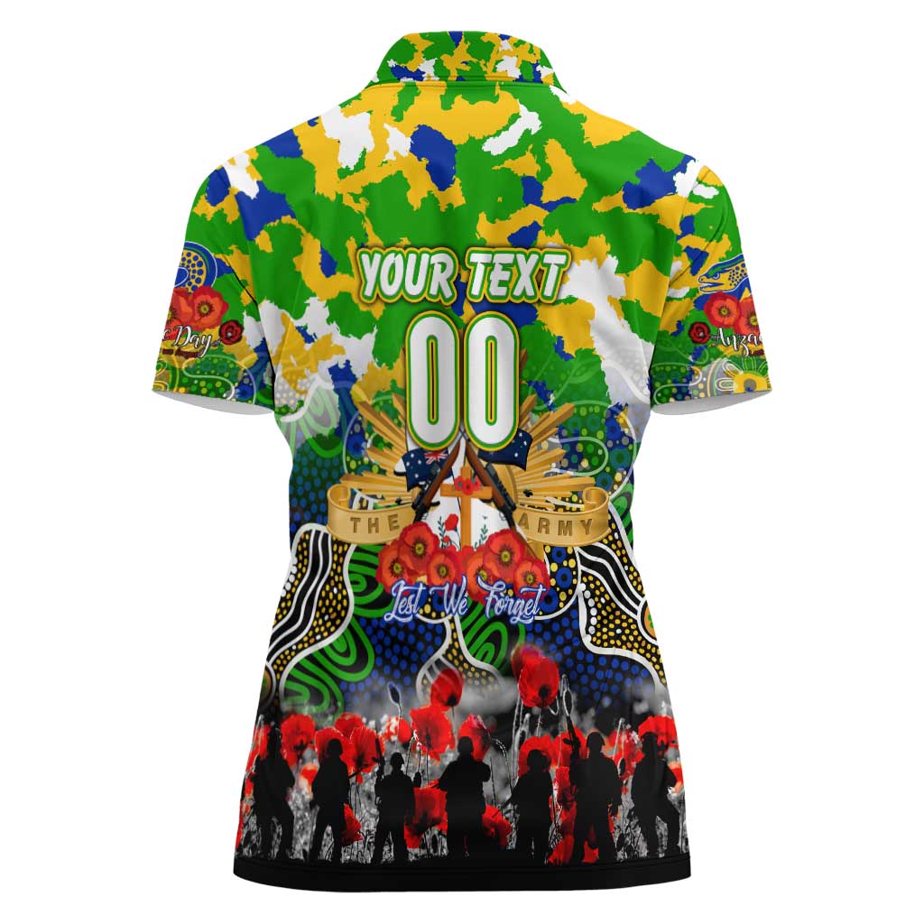 Personalized Eels ANZAC Day Women Polo Shirt Australian Army - Lest We Forget