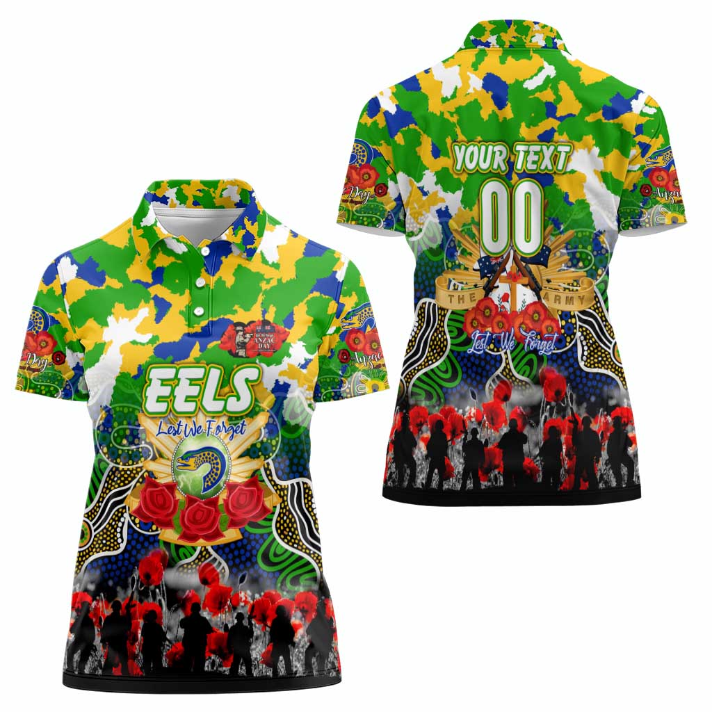 Personalized Eels ANZAC Day Women Polo Shirt Australian Army - Lest We Forget