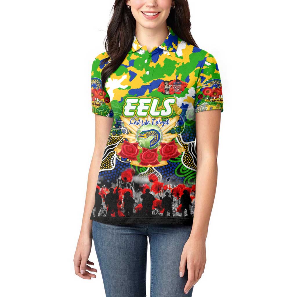 Personalized Eels ANZAC Day Women Polo Shirt Australian Army - Lest We Forget