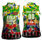 Personalized Eels ANZAC Day Women Sleeveless Polo Shirt Australian Army - Lest We Forget