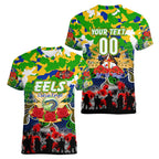 Personalized Eels ANZAC Day Women V-Neck T-Shirt Australian Army - Lest We Forget