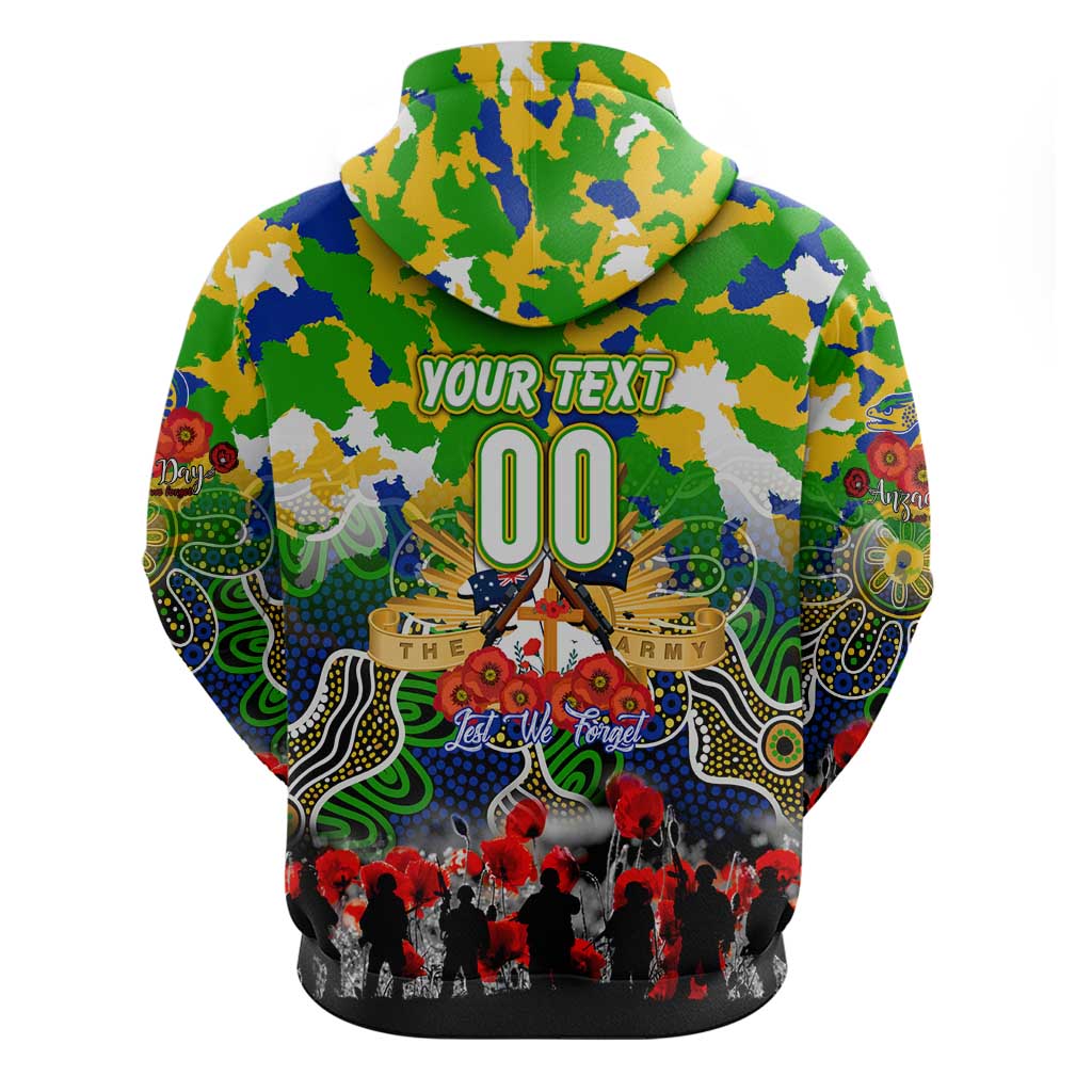Personalized Eels ANZAC Day Zip Hoodie Australian Army - Lest We Forget