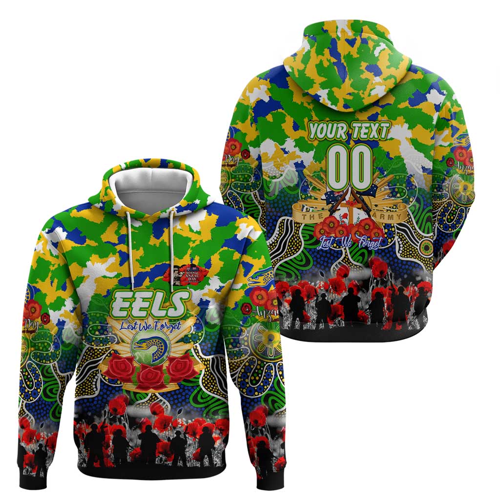 Personalized Eels ANZAC Day Zip Hoodie Australian Army - Lest We Forget