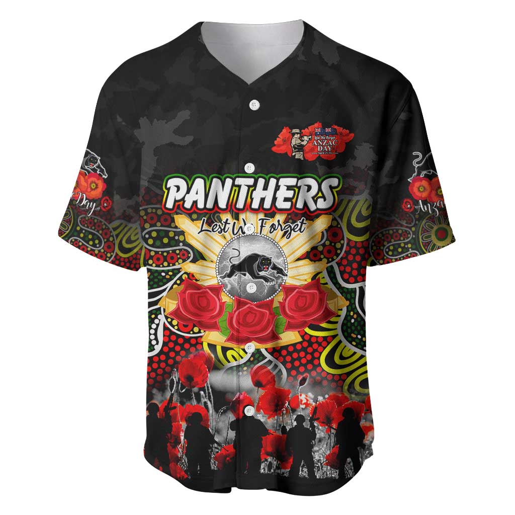 Personalized Panthers ANZAC Day Baseball Jersey Australian Army - Lest We Forget