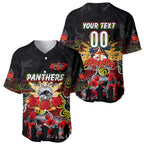 Personalized Panthers ANZAC Day Baseball Jersey Australian Army - Lest We Forget