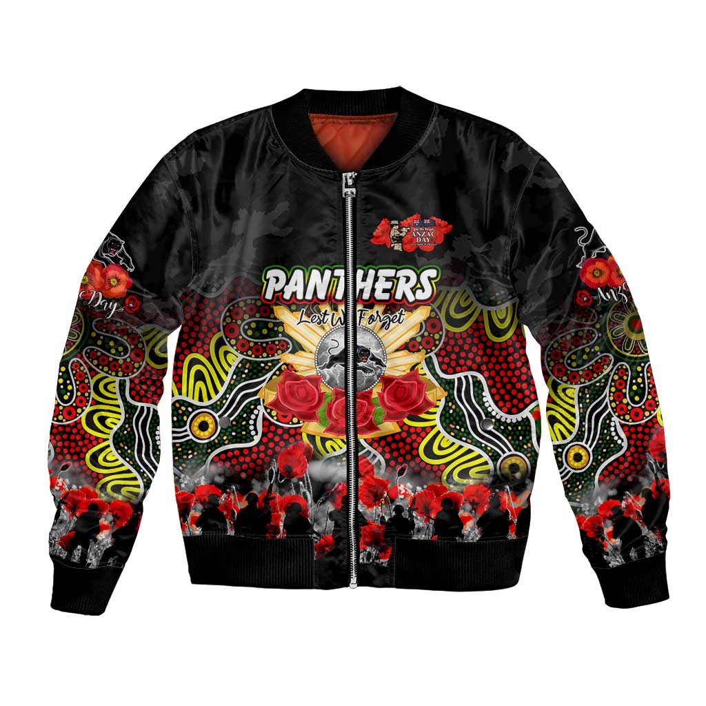 Personalized Panthers ANZAC Day Bomber Jacket Australian Army - Lest We Forget