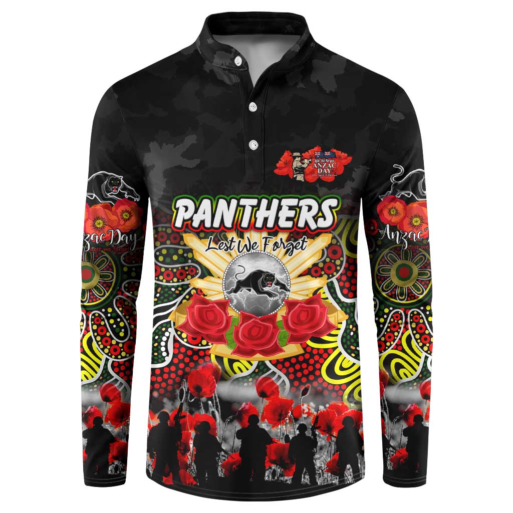 Personalized Panthers ANZAC Day Button Sweatshirt Australian Army - Lest We Forget
