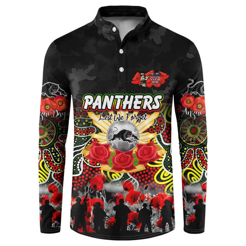 Personalized Panthers ANZAC Day Button Sweatshirt Australian Army - Lest We Forget