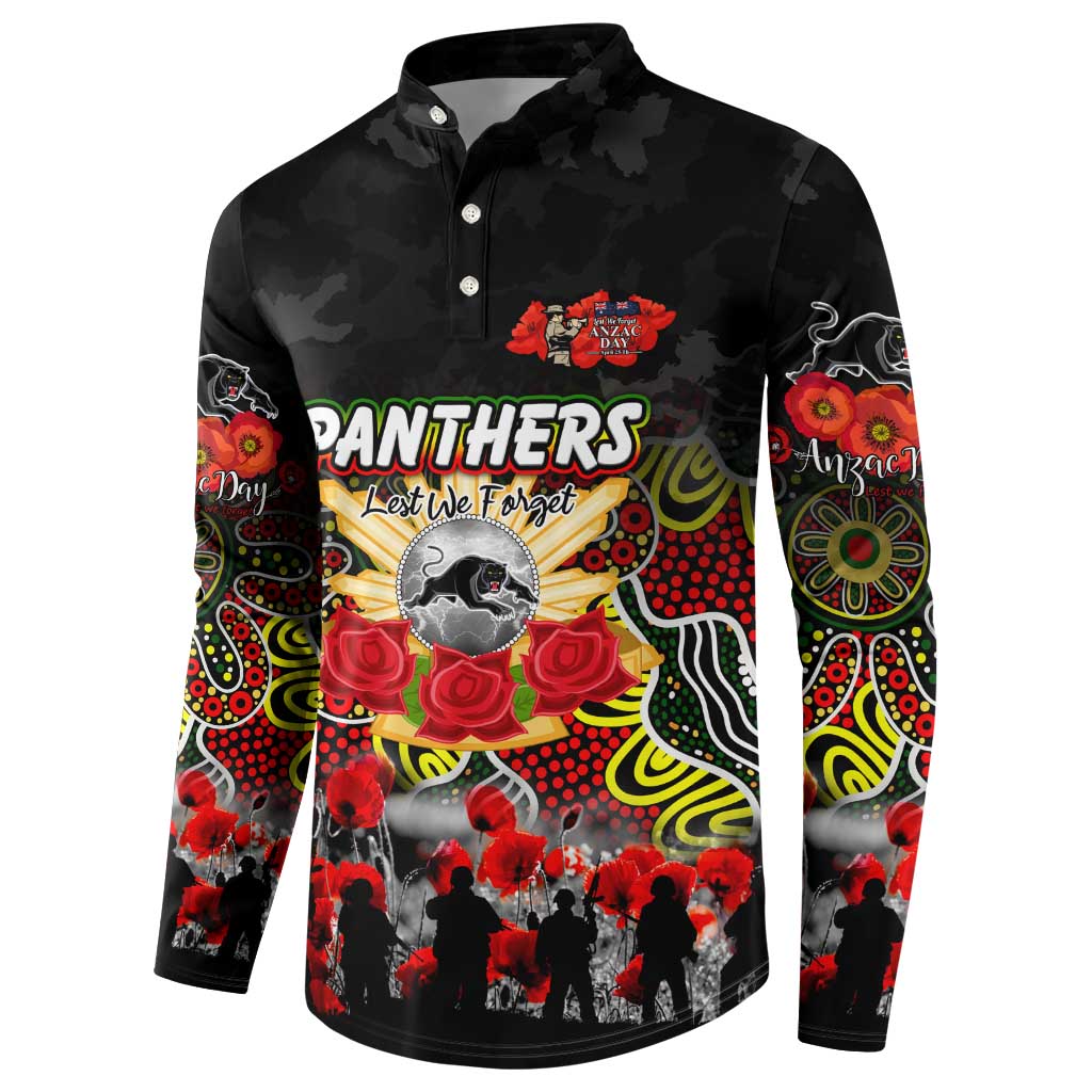 Personalized Panthers ANZAC Day Button Sweatshirt Australian Army - Lest We Forget