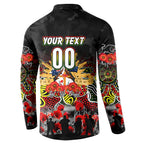 Personalized Panthers ANZAC Day Button Sweatshirt Australian Army - Lest We Forget