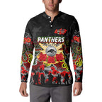 Personalized Panthers ANZAC Day Button Sweatshirt Australian Army - Lest We Forget