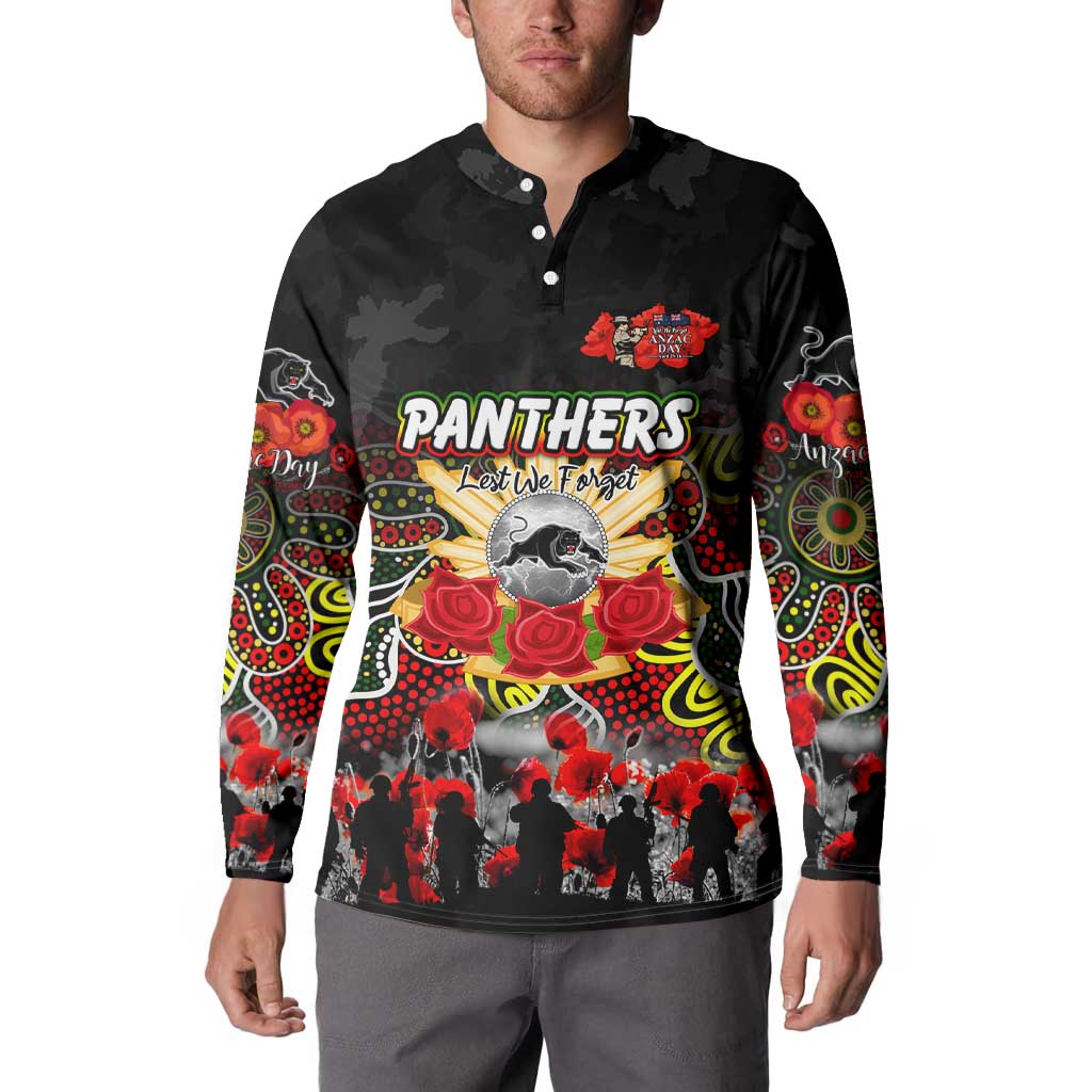 Personalized Panthers ANZAC Day Button Sweatshirt Australian Army - Lest We Forget