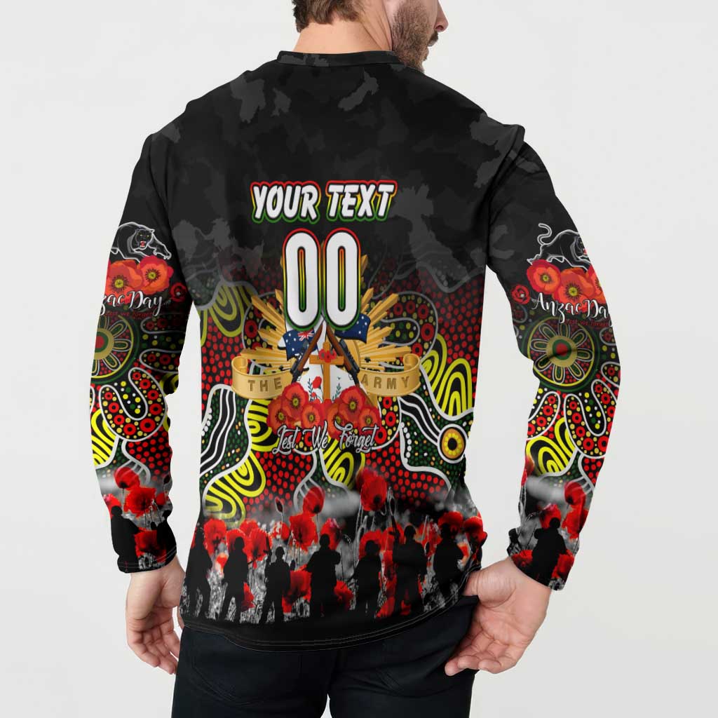 Personalized Panthers ANZAC Day Button Sweatshirt Australian Army - Lest We Forget