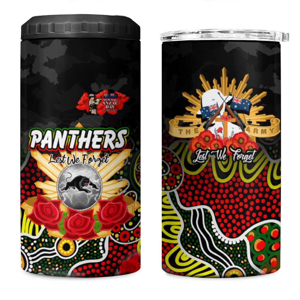 Personalized Panthers ANZAC Day 4 in 1 Can Cooler Tumbler Australian Army - Lest We Forget