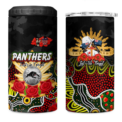 Personalized Panthers ANZAC Day 4 in 1 Can Cooler Tumbler Australian Army - Lest We Forget