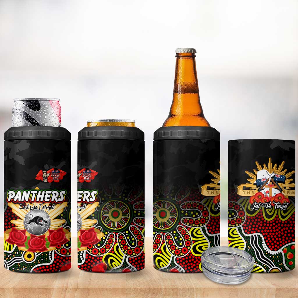 Personalized Panthers ANZAC Day 4 in 1 Can Cooler Tumbler Australian Army - Lest We Forget