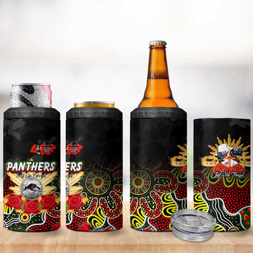 Personalized Panthers ANZAC Day 4 in 1 Can Cooler Tumbler Australian Army - Lest We Forget