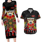 Personalized Panthers ANZAC Day Couples Matching Long Sleeve Bodycon Dress and Hawaiian Shirt Australian Army - Lest We Forget