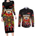 Personalized Panthers ANZAC Day Couples Matching Long Sleeve Bodycon Dress and Long Sleeve Button Shirt Australian Army - Lest We Forget