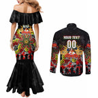 Personalized Panthers ANZAC Day Couples Matching Mermaid Dress and Long Sleeve Button Shirt Australian Army - Lest We Forget