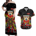 Personalized Panthers ANZAC Day Couples Matching Off Shoulder Maxi Dress and Hawaiian Shirt Australian Army - Lest We Forget