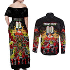 Personalized Panthers ANZAC Day Couples Matching Off Shoulder Maxi Dress and Long Sleeve Button Shirt Australian Army - Lest We Forget