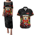 Personalized Panthers ANZAC Day Couples Matching Puletasi and Hawaiian Shirt Australian Army - Lest We Forget