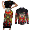 Personalized Panthers ANZAC Day Couples Matching Short Sleeve Bodycon Dress and Long Sleeve Button Shirt Australian Army - Lest We Forget
